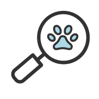 icon - magnifying glass with paw